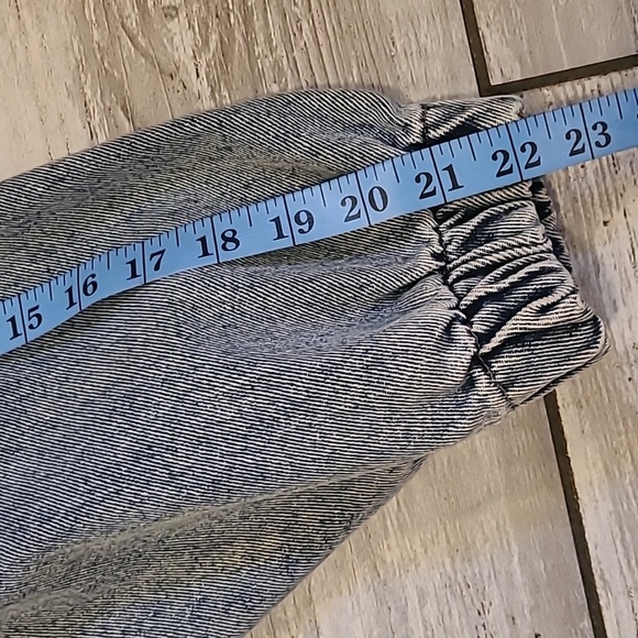 Boohoo Denim Quarter-Zip Pullover Jacket Sz 8 Cotton Dropped Shoulders Boxy - Picture 9 of 13